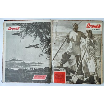 Sowjetischer Zeitschriftenordner mit Ogoniok (Огонёк) Ausgaben von 1944. Espenlaub militaria
