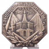 Tinnen insigne 5.Deutscher Reichskriegertag Kassel 1934