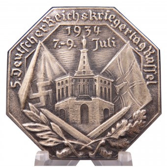Zinnabzeichen 5.Deutscher Reichskriegertag Kassel 1934. Espenlaub militaria