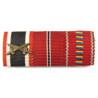 Bandleiste mit KVK-Kreuz, Ostmedaille und Medaille für den Kreuzzug gegen den Kommunismus. Espenlaub militaria