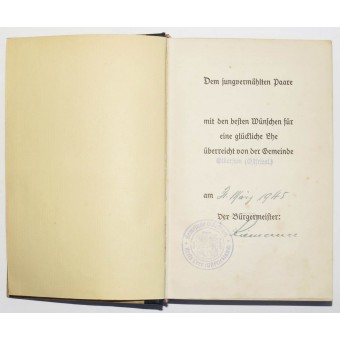 Hitlers Mein Kampf Libro para recién casados 1945. Espenlaub militaria
