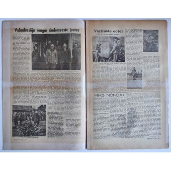 Periódico estonio Rindeleht del 5 de agosto de 1944. Espenlaub militaria