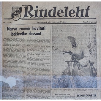 Estonian Waffen SS newspaper Rindeleht from date February 19th, 1944. Espenlaub militaria