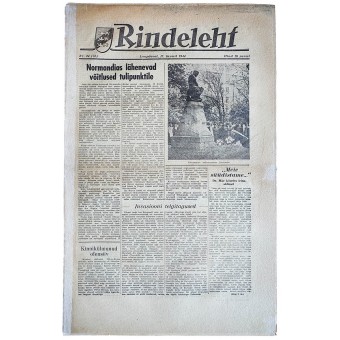 Estniska WW2-tidningen Rindeleht vol. 24 från den 17 juni 1944. Espenlaub militaria