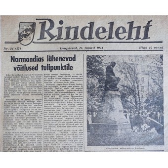 Estniska WW2-tidningen Rindeleht vol. 24 från den 17 juni 1944. Espenlaub militaria