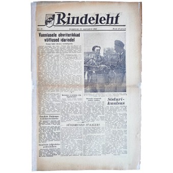 Newspaper for Estonian SS Volunteers 11. September 1943, issue #17. Espenlaub militaria