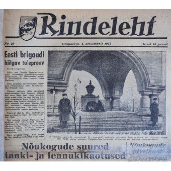 Periódico para los Voluntarios de las SS estonios Rindeleht Rindeleht número 29, 1943. Espenlaub militaria