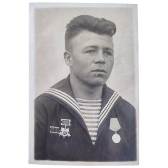 Photo of the Soviet Navy gunner-radio operator 1st MTAP KBF Verevkin. Espenlaub militaria