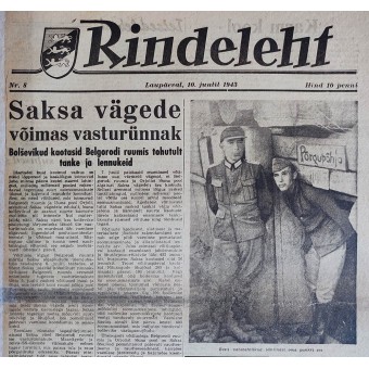 Rindeleht in Estonian, issue 8, 1943. Espenlaub militaria