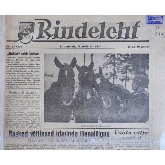 Rindeleht newspaper issue #11, March 18th, 1944. Espenlaub militaria