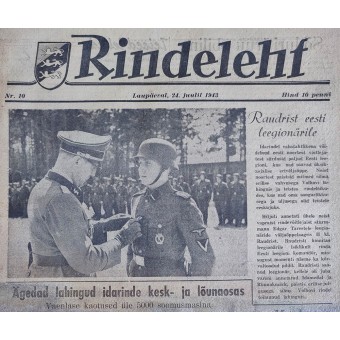 Waffen SS-krant Rindeleht in het Ests, uitgave 10, 1943. Espenlaub militaria