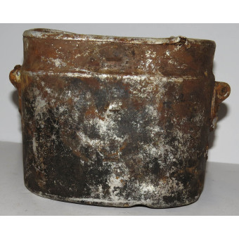Battle-damaged Wehrmacht Mess Kit found in Pskov area. Espenlaub militaria