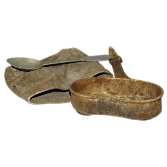 Battle relic find soviet mess kit and spoon. Espenlaub militaria