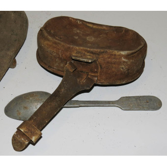 Battle relic find soviet mess kit and spoon. Espenlaub militaria