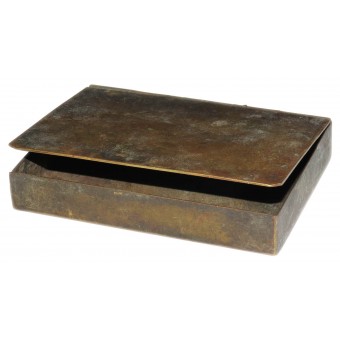 High quality trench-made brass cigarette case. Espenlaub militaria