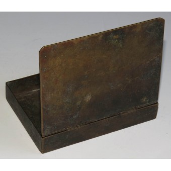 High quality trench-made brass cigarette case. Espenlaub militaria