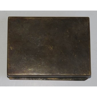 High quality trench-made brass cigarette case. Espenlaub militaria