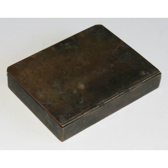 High quality trench-made brass cigarette case. Espenlaub militaria