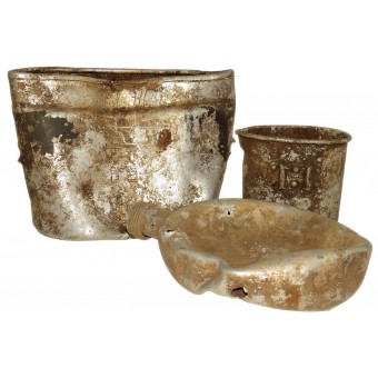 Подписной котелок и немецкая фляга со стаканом. Espenlaub militaria