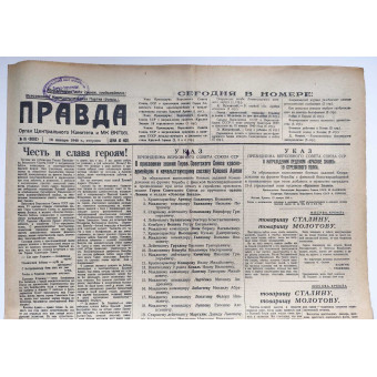 Moscow newspaper Pravda (The Truth), January 16, 1940. Espenlaub militaria