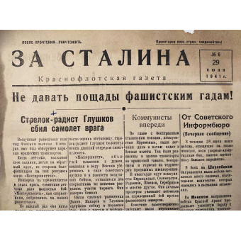 Newspaper 1941 For Stalin June 29. Espenlaub militaria