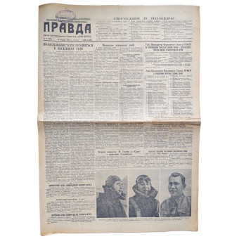 Newspaper Pravda dated January 18, 1940. Espenlaub militaria
