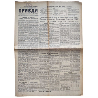 The main Soviet newspaper Pravda dated September 3, 1939.. Espenlaub militaria