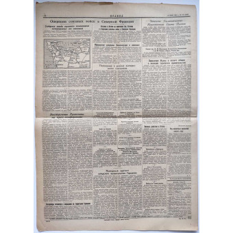 The main Soviet newspaper Pravda, June 15, 1944. Espenlaub militaria