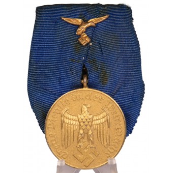 12 years medal mounted on the ribbon bar. Espenlaub militaria