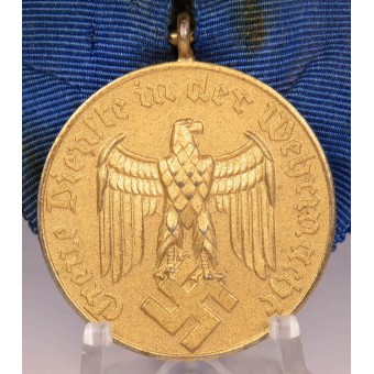 12 years medal mounted on the ribbon bar. Espenlaub militaria