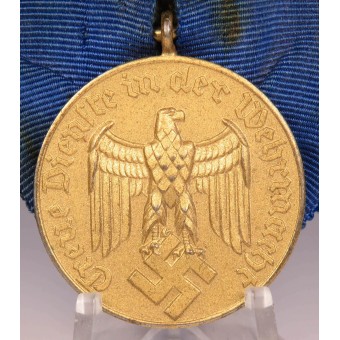 Médaille de 12 ans montée sur la barrette du ruban. Espenlaub militaria