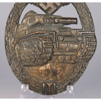 Stridsvagnsmärke i brons, okänd EWE. Espenlaub militaria