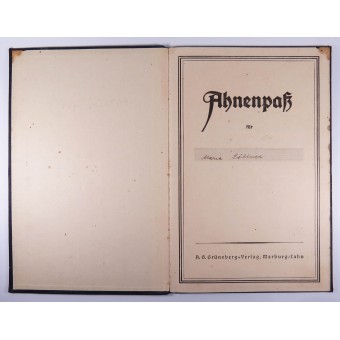 1939 Ahnenpass Libro de los antepasados del linaje ario. Espenlaub militaria