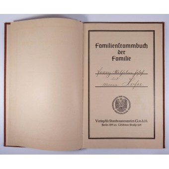 1939 Фамилиентштаммбух Генеологическая книжка. Espenlaub militaria