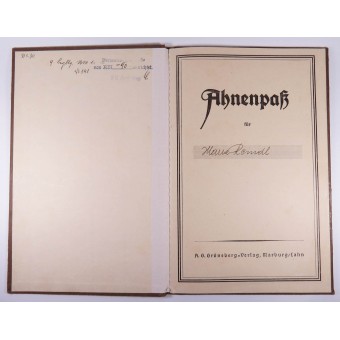 1940 Ahnenpass Voorouderboek van de Arische afstamming. Espenlaub militaria