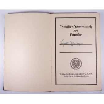 1940 Familienstammbuch Familjeregister. Espenlaub militaria