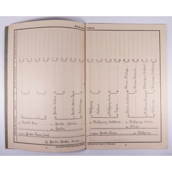 1942 Ahnenpass Arjalaisen sukulinjan esi-isien kirja (Ahnenpass Ancestors Book of the Aryan lineage). Espenlaub militaria