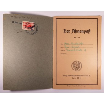 1942 Ahnenpass Ancestors Book of the Aryan lineage. Espenlaub militaria