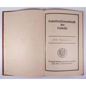1942 Familienstammbuch Familienregister für Wehrmachtsunteroffizier. Espenlaub militaria