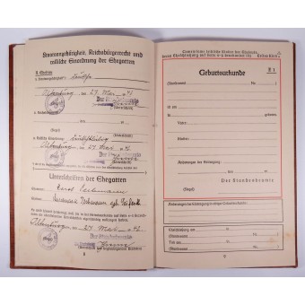 1942 Familienstammbuch Registre de famille pour Wehrmacht Unteroffizier. Espenlaub militaria