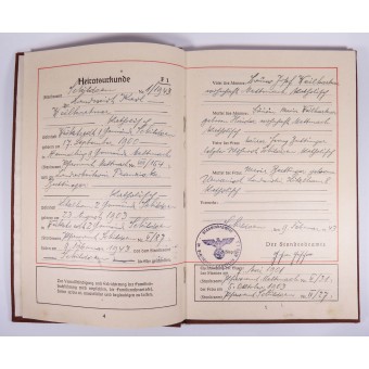 1943 Familienstammbuch Familienregister. Espenlaub militaria