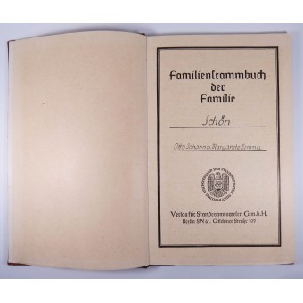 1943 Familienstammbuch Genealogische Zusammenfassung. Espenlaub militaria