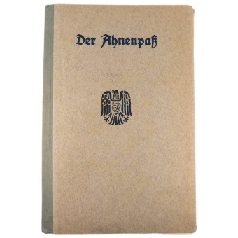 1944 Ahnenpass Ancestors Book of the Aryan lineage. Espenlaub militaria