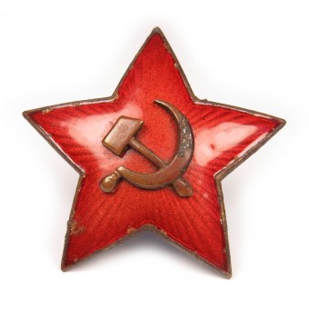 34 mm röd stjärna för huvudbonad. Espenlaub militaria