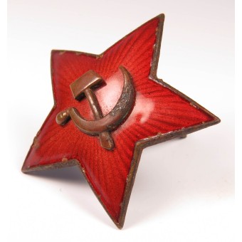 34 mm röd stjärna för huvudbonad. Espenlaub militaria