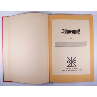 Blanco Voorouderboek Ahnenpass van de afstamming Ariërs. Espenlaub militaria