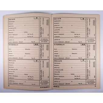 Empty Ahnenpass Ancestors Book of the Aryan lineage. Espenlaub militaria