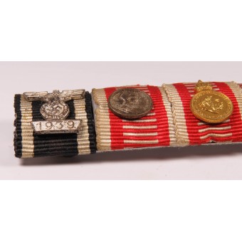 Oostenrijkse WW1/WW2 medaille lint bar voor 7 onderscheidingen. Espenlaub militaria