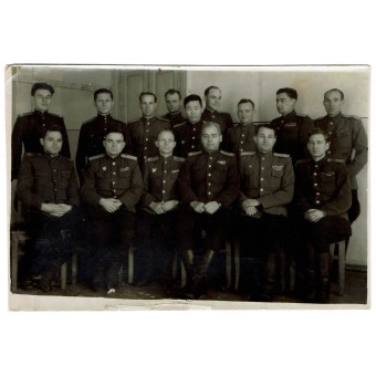Foto de grupo de los oficiales soviéticos tanquistas. Espenlaub militaria