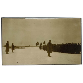 Soviet Navy Aviation Guards Unit formation on airfield. Espenlaub militaria